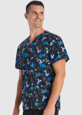 Cherokee Licensed Men's V-Neck Top in Doodle Ears