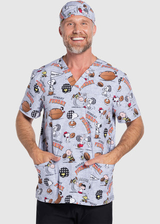 Cherokee Licensed Men's V-Neck Top in Snoopy Funday