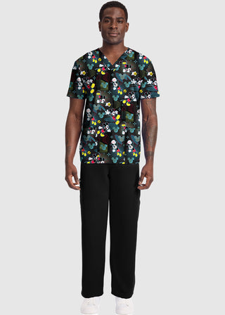 Cherokee Licensed Men's Print V-Neck Top in Digital Mickey