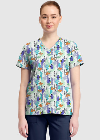 Cherokee Licensed V-Neck Top Unisex in Nemo And Dory