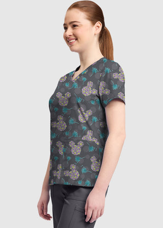 Cherokee Licensed V-Neck Top Unisex in Dandy Mickey