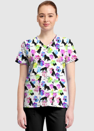 Cherokee Licensed V-Neck Top Unisex in Dog Is Love