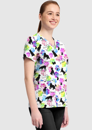 Cherokee Licensed V-Neck Top Unisex in Dog Is Love