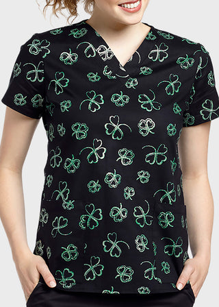 White Cross Women's Lucky Charms Printed V-Neck Top