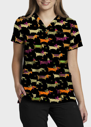 White Cross Allure Women's Teckle Toques Printed Scrub Top