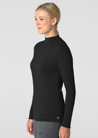 Wink Scrubs Women’s Long Sleeve Mock Neck Silky Tee