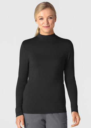 Wink Scrubs Women’s Long Sleeve Mock Neck Silky Tee
