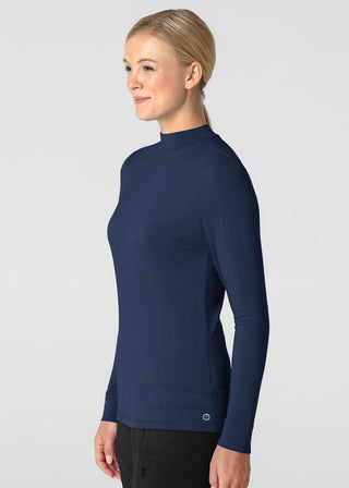 Wink Scrubs Women’s Long Sleeve Mock Neck Silky Tee