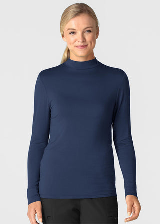 Wink Scrubs Women’s Long Sleeve Mock Neck Silky Tee