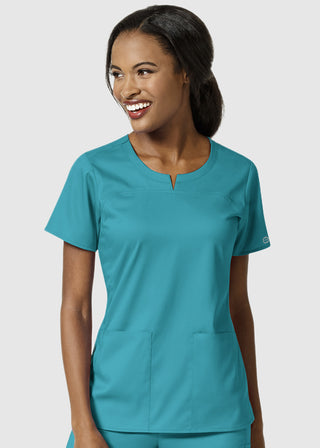 Wink Scrubs Wink Pro Womens Seam Notch Neck Scrub Top