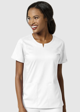 Wink Scrubs Wink Pro Womens Seam Notch Neck Scrub Top