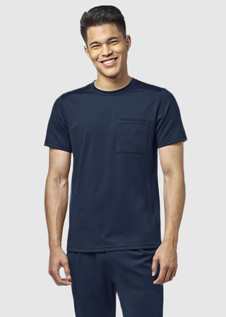 Wink Scrubs Men's Moto Knit Crew Neck Solid Scrub Top