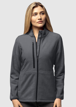 Wink Scrubs Wink Slate Women's Micro-Fleece Zip Jacket Black