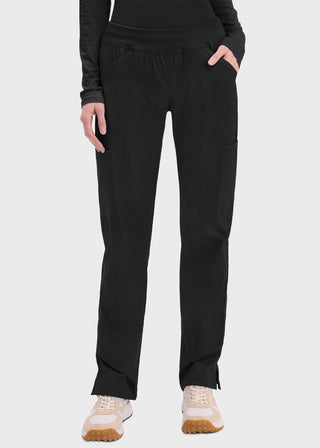 Cherokee Workwear Professionals Women's Elastic Waist Mid Rise Straight Leg Pull-on Cargo Tall Pant