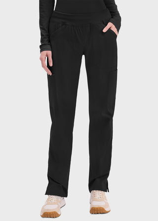 Cherokee Workwear Professionals Women's Elastic Waist Mid Rise Straight Leg Pull-on Cargo Pant