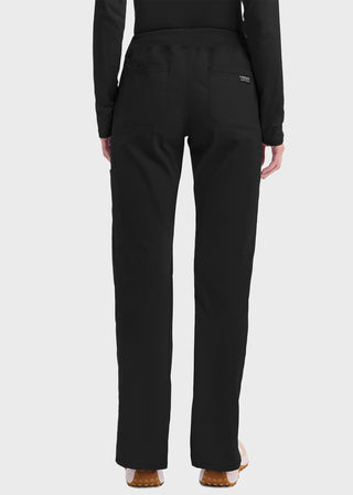 Cherokee Workwear Professionals Women's Elastic Waist Mid Rise Straight Leg Pull-on Cargo Petite Pant