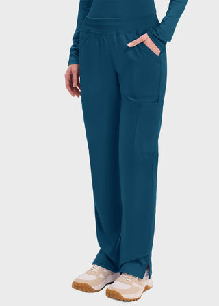 Cherokee Workwear Professionals Women's Elastic Waist Mid Rise Straight Leg Pull-on Cargo Tall Pant