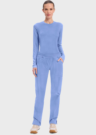 Cherokee Workwear Professionals Women's Elastic Waist Mid Rise Straight Leg Pull-on Cargo Pant