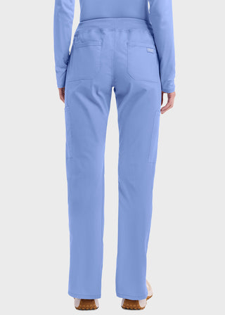 Cherokee Workwear Professionals Women's Elastic Waist Mid Rise Straight Leg Pull-on Cargo Pant