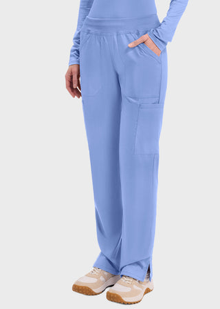 Cherokee Workwear Professionals Women's Elastic Waist Mid Rise Straight Leg Pull-on Cargo Tall Pant