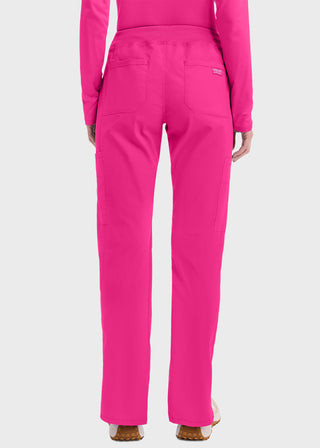 Cherokee Workwear Professionals Women's Elastic Waist Mid Rise Straight Leg Pull-on Cargo Pant