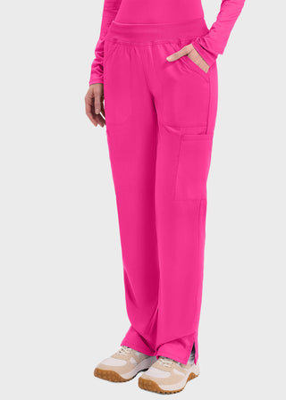 Cherokee Workwear Professionals Women's Elastic Waist Mid Rise Straight Leg Pull-on Cargo Pant