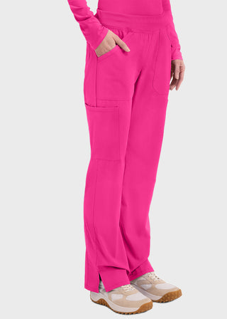 Cherokee Workwear Professionals Women's Elastic Waist Mid Rise Straight Leg Pull-on Cargo Tall Pant