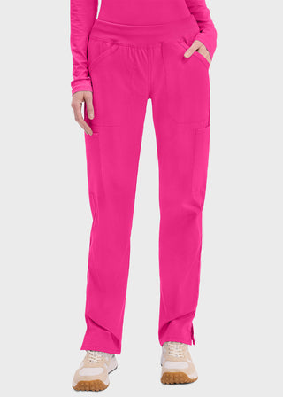 Cherokee Workwear Professionals Women's Elastic Waist Mid Rise Straight Leg Pull-on Cargo Tall Pant