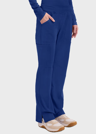 Cherokee Workwear Professionals Women's Elastic Waist Mid Rise Straight Leg Pull-on Cargo Pant