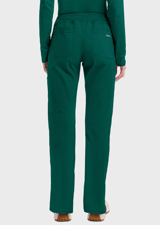 Cherokee Workwear Professionals Women's Elastic Waist Mid Rise Straight Leg Pull-on Cargo Petite Pant