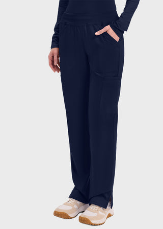 Cherokee Workwear Professionals Women's Elastic Waist Mid Rise Straight Leg Pull-on Cargo Tall Pant