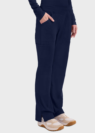 Cherokee Workwear Professionals Women's Elastic Waist Mid Rise Straight Leg Pull-on Cargo Tall Pant