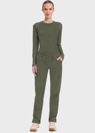 Cherokee Workwear Professionals Women's Elastic Waist Mid Rise Straight Leg Pull-on Cargo Pant