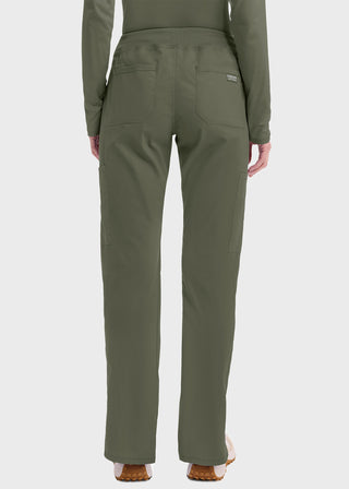 Cherokee Workwear Professionals Women's Elastic Waist Mid Rise Straight Leg Pull-on Cargo Pant