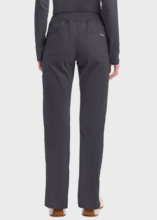 Cherokee Workwear Professionals Women's Elastic Waist Mid Rise Straight Leg Pull-on Cargo Petite Pant