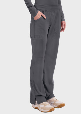 Cherokee Workwear Professionals Women's Elastic Waist Mid Rise Straight Leg Pull-on Cargo Tall Pant