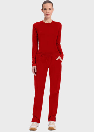 Cherokee Workwear Professionals Women's Elastic Waist Mid Rise Straight Leg Pull-on Cargo Tall Pant