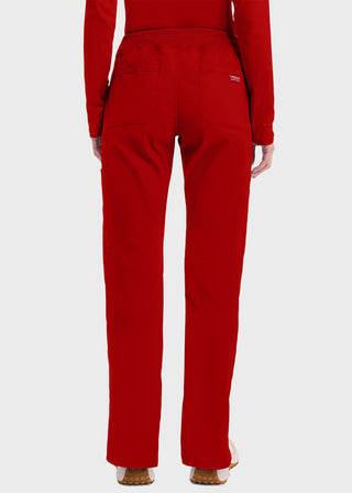 Cherokee Workwear Professionals Women's Elastic Waist Mid Rise Straight Leg Pull-on Cargo Tall Pant