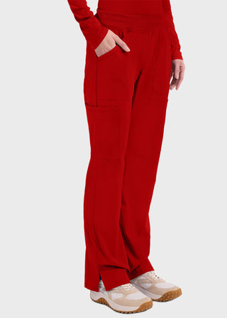 Cherokee Workwear Professionals Women's Elastic Waist Mid Rise Straight Leg Pull-on Cargo Tall Pant