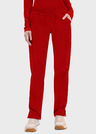 Cherokee Workwear Professionals Women's Elastic Waist Mid Rise Straight Leg Pull-on Cargo Tall Pant
