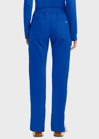 Cherokee Workwear Professionals Women's Elastic Waist Mid Rise Straight Leg Pull-on Cargo Petite Pant