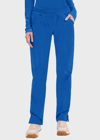 Cherokee Workwear Professionals Women's Elastic Waist Mid Rise Straight Leg Pull-on Cargo Petite Pant