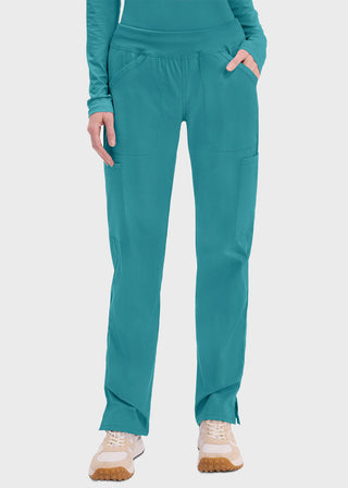 Cherokee Workwear Professionals Women's Elastic Waist Mid Rise Straight Leg Pull-on Cargo Pant