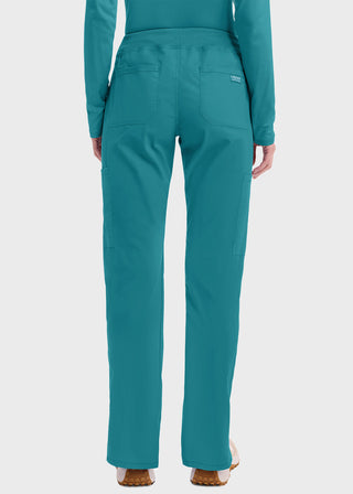 Cherokee Workwear Professionals Women's Elastic Waist Mid Rise Straight Leg Pull-on Cargo Pant