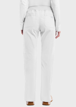 Cherokee Workwear Professionals Women's Elastic Waist Mid Rise Straight Leg Pull-on Cargo Pant