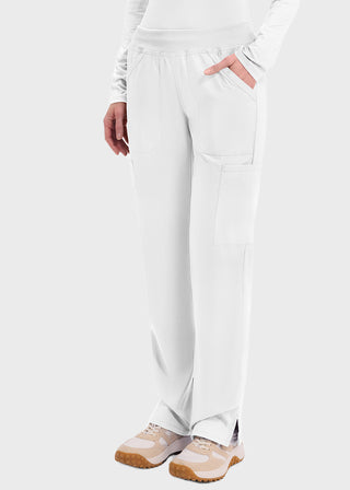 Cherokee Workwear Professionals Women's Elastic Waist Mid Rise Straight Leg Pull-on Cargo Pant