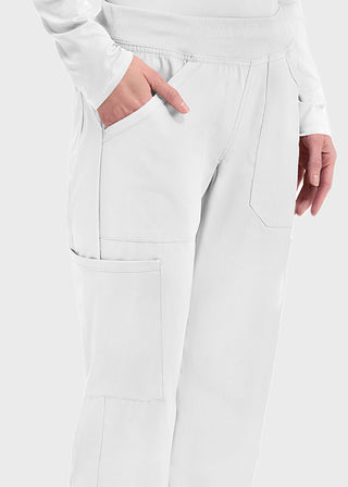 Cherokee Workwear Professionals Women's Elastic Waist Mid Rise Straight Leg Pull-on Cargo Tall Pant