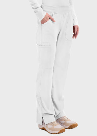 Cherokee Workwear Professionals Women's Elastic Waist Mid Rise Straight Leg Pull-on Cargo Tall Pant