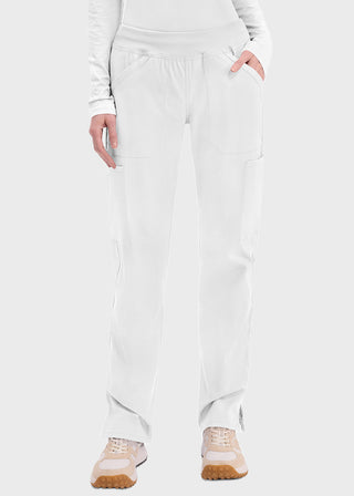 Cherokee Workwear Professionals Women's Elastic Waist Mid Rise Straight Leg Pull-on Cargo Tall Pant