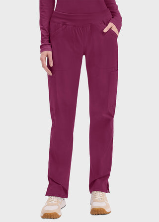 Cherokee Workwear Professionals Women's Elastic Waist Mid Rise Straight Leg Pull-on Cargo Tall Pant